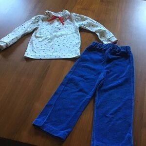 Vintage Carter's long-sleeve "star" tee and blue velour pants 3T